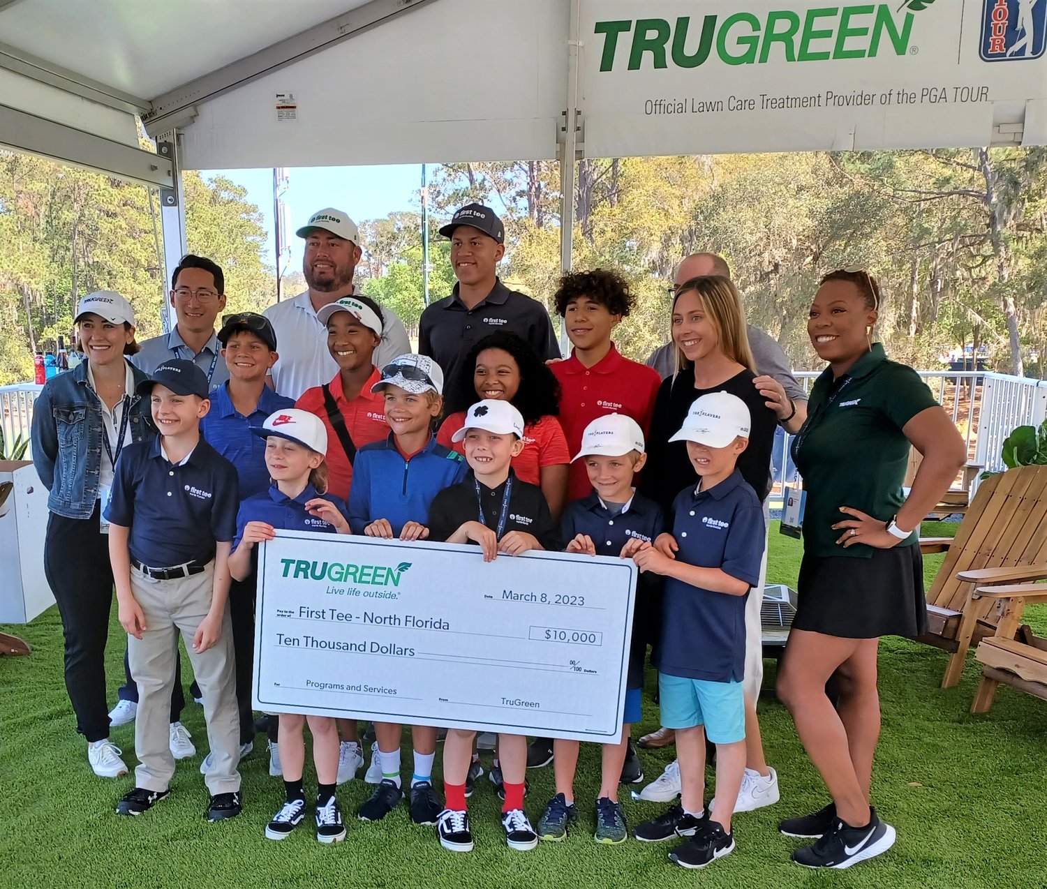 TruGreen donated $10,000 to First Tee — North Florida on March 8 to help in the construction of a new learning center in Jacksonville Beach.